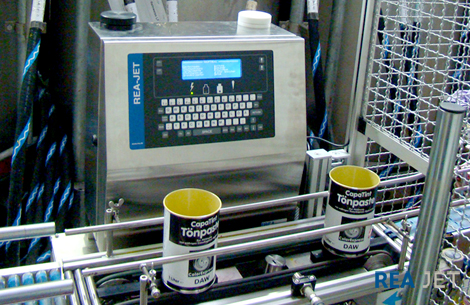 Foto: REA JET SC - Small Character printing system - Coding of synthetic (PP) paint pails and metal paint cans 